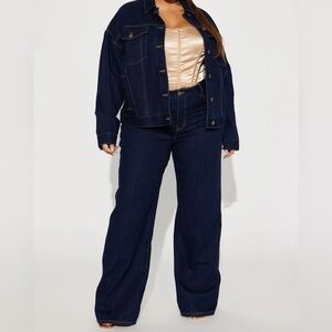 NWT Fashion Nova This Just In Loose Straight Leg Jeans - Dark Wash size 16